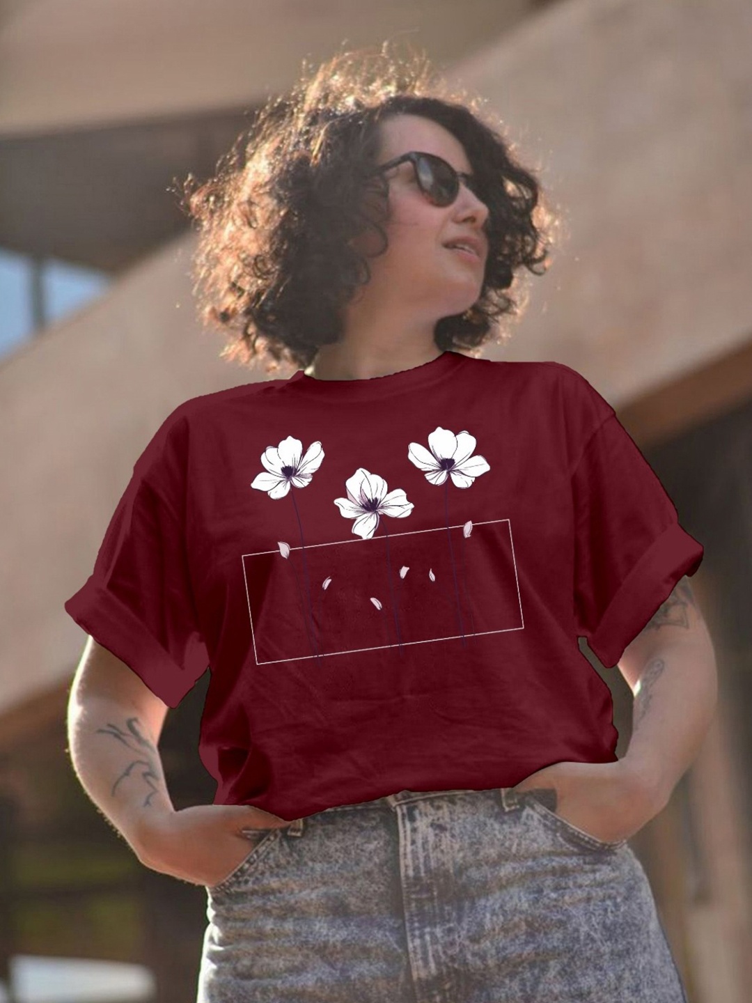 

Moda Rapido Women Printed T-shirt, Maroon