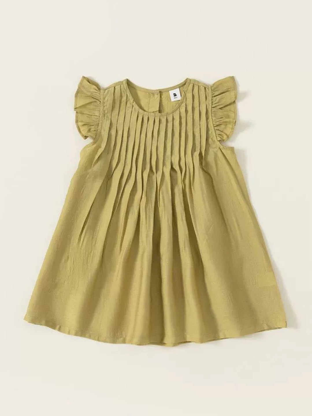 

LULU & SKY Girls Flutter Sleeve A-Line Dress, Beige