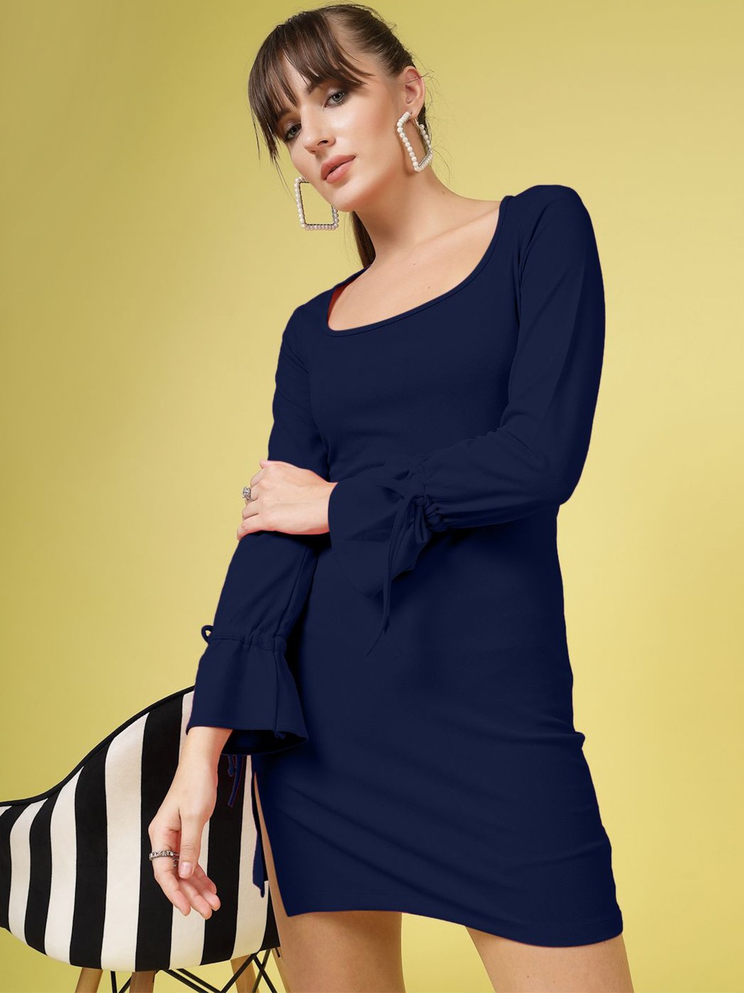 

DressBerry Bishop Sleeve Bodycon Dress, Blue