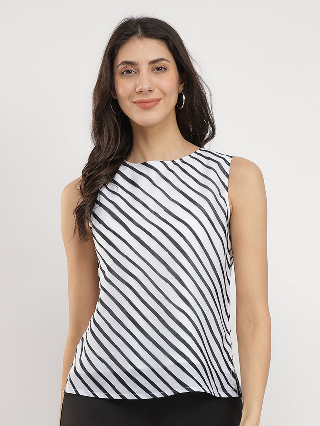 

Pink Fort Striped Top, White