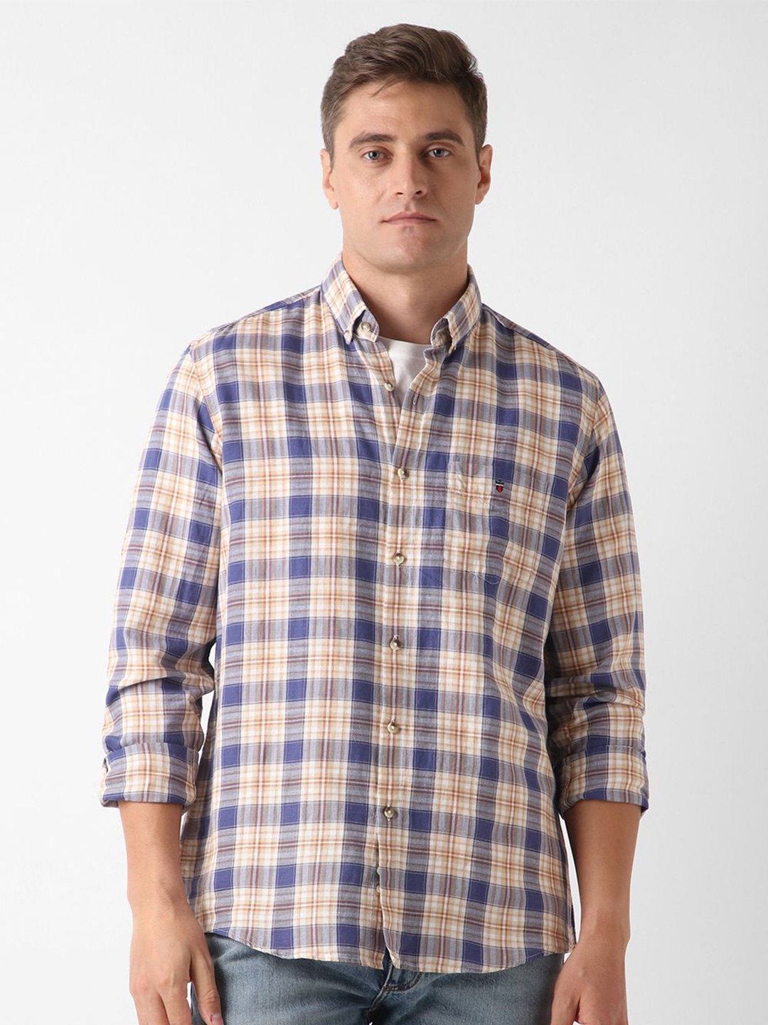 

Louis Philippe Sport Men Slim Fit Tartan Checks Opaque Checked Casual Shirt, Multi