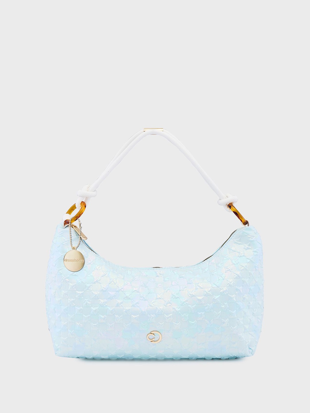 

DressBerry X CAPRESE Structured Hobo Bag with Quilted, Blue