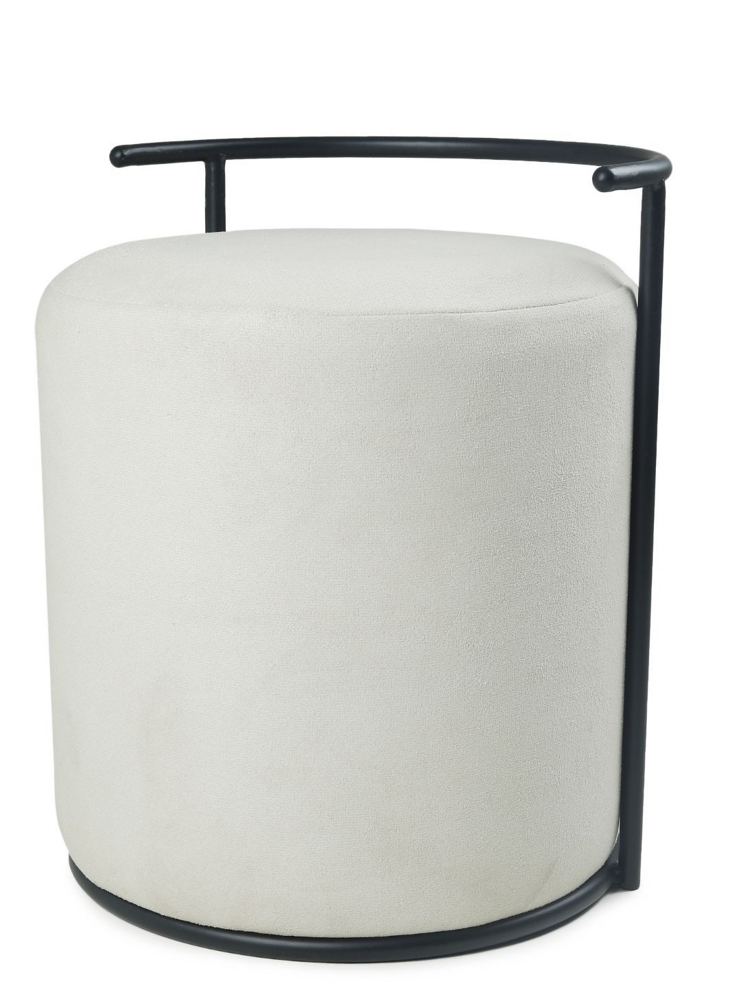 

Blck Homes Atticus Pouffe White & Black Cotton & Metal Cylindrical Without Storage Ottoman
