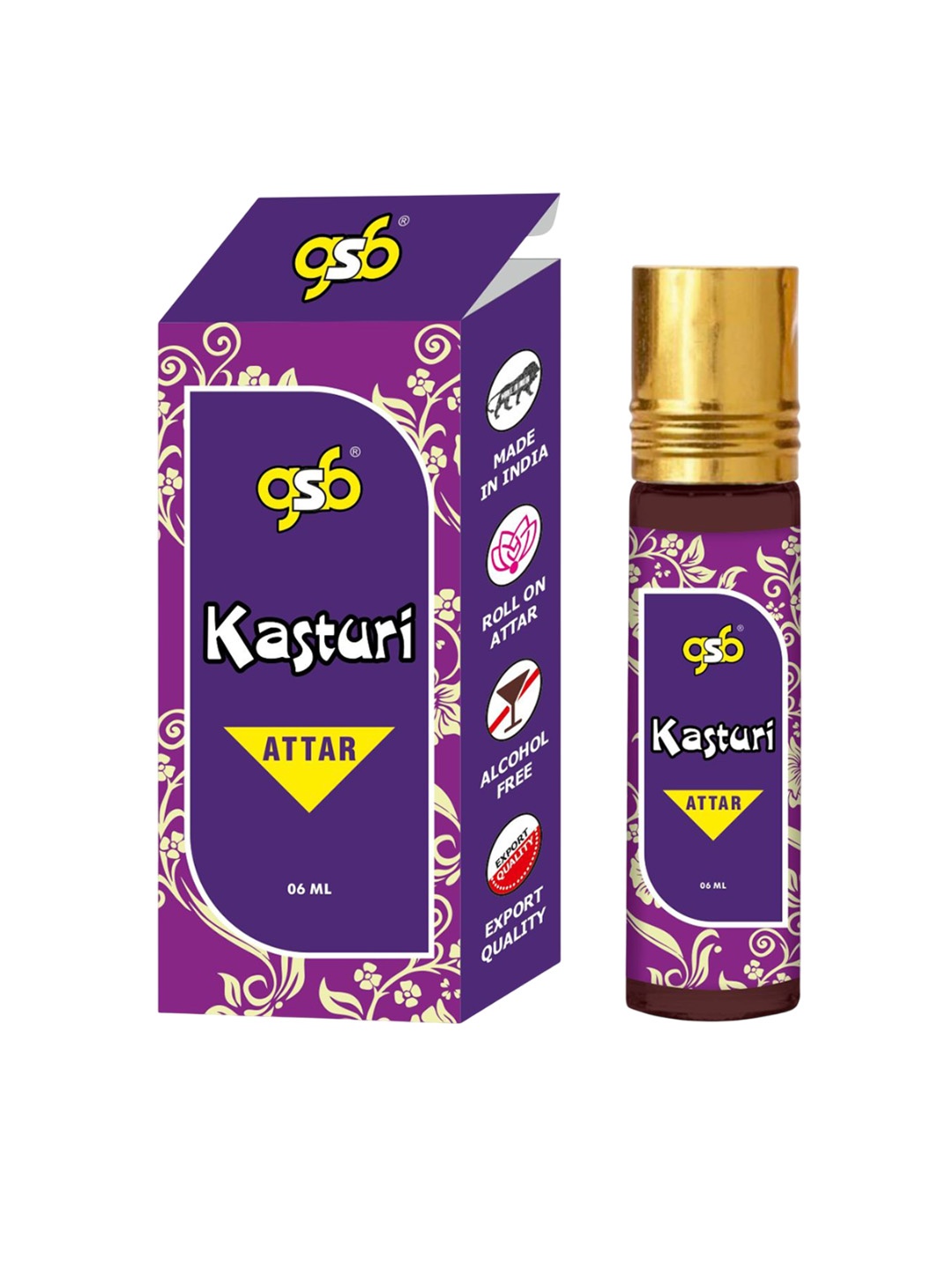

GSB Kasturi Pure Natural Long Lasting Alcohol Free Attar 6 ml, Transparent