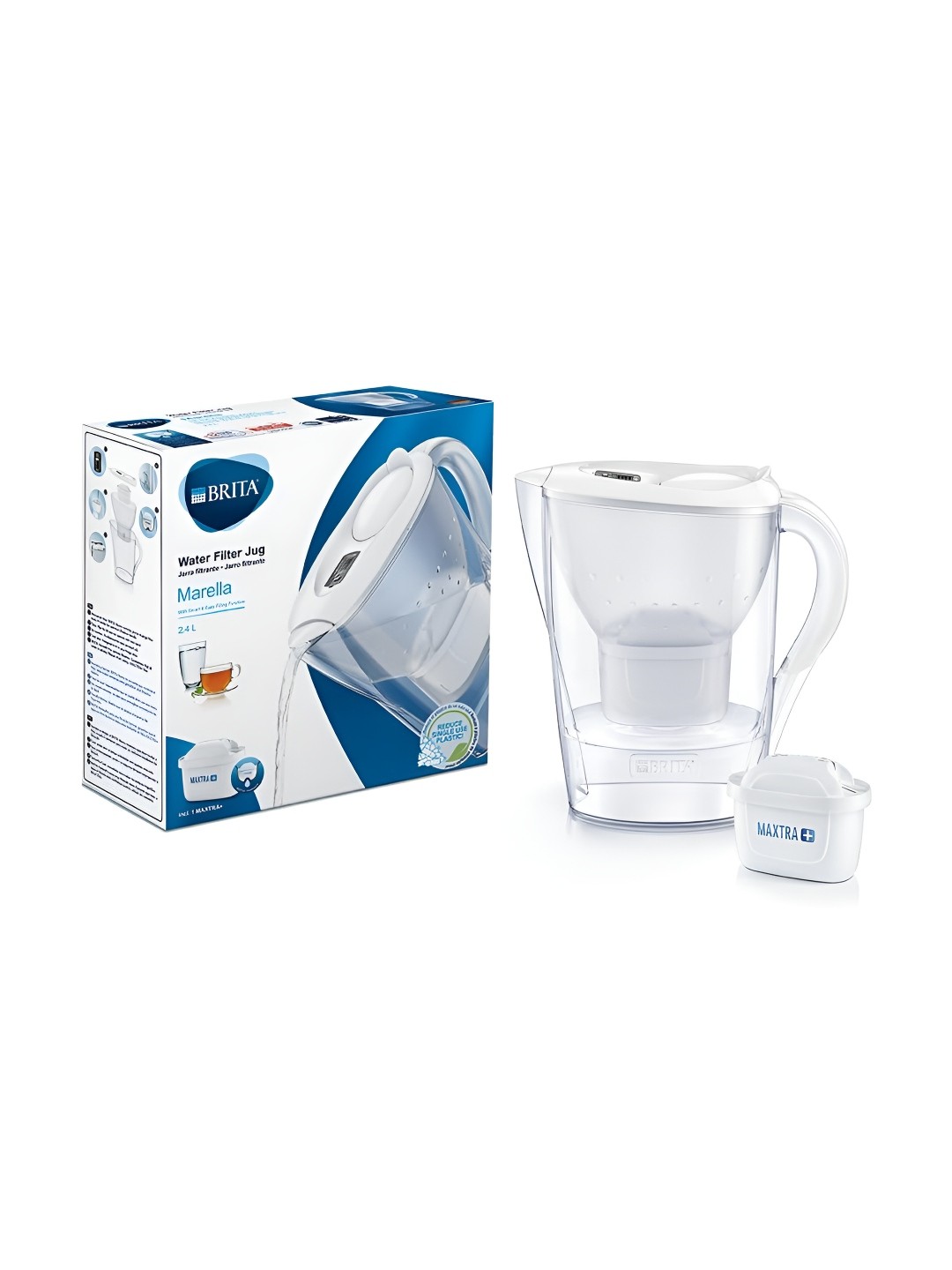 

BRITA Marella Transparent & White Dishwasher Safe Filter Water Jugs 2.4 L