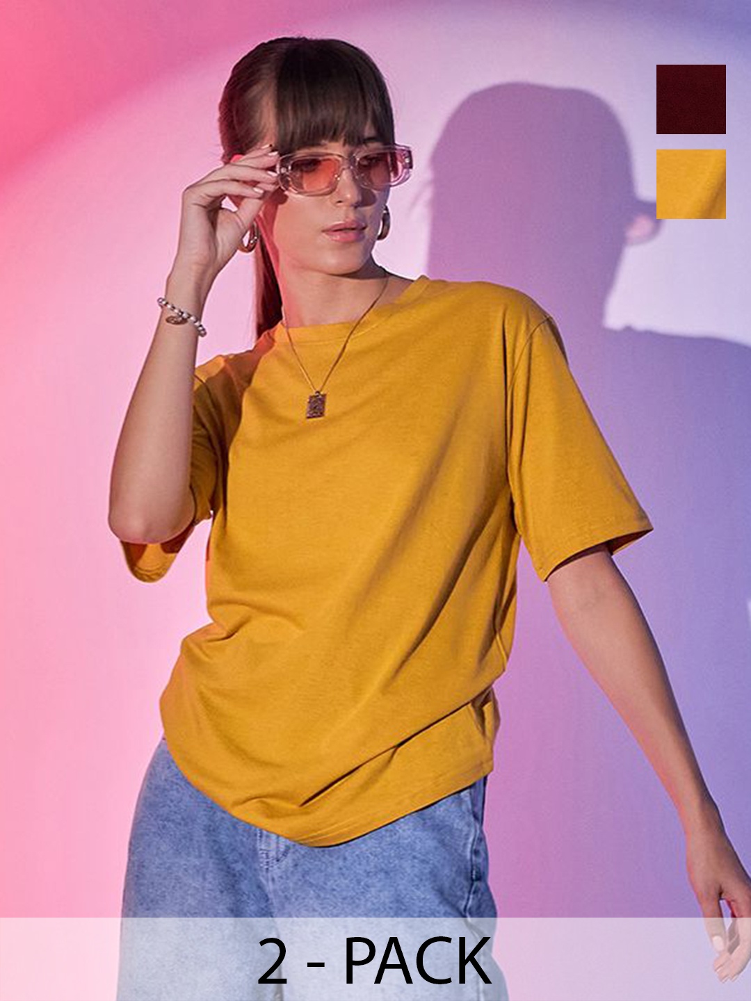 

DIMPY GARMENTS Women 2 Pockets T-shirt, Mustard