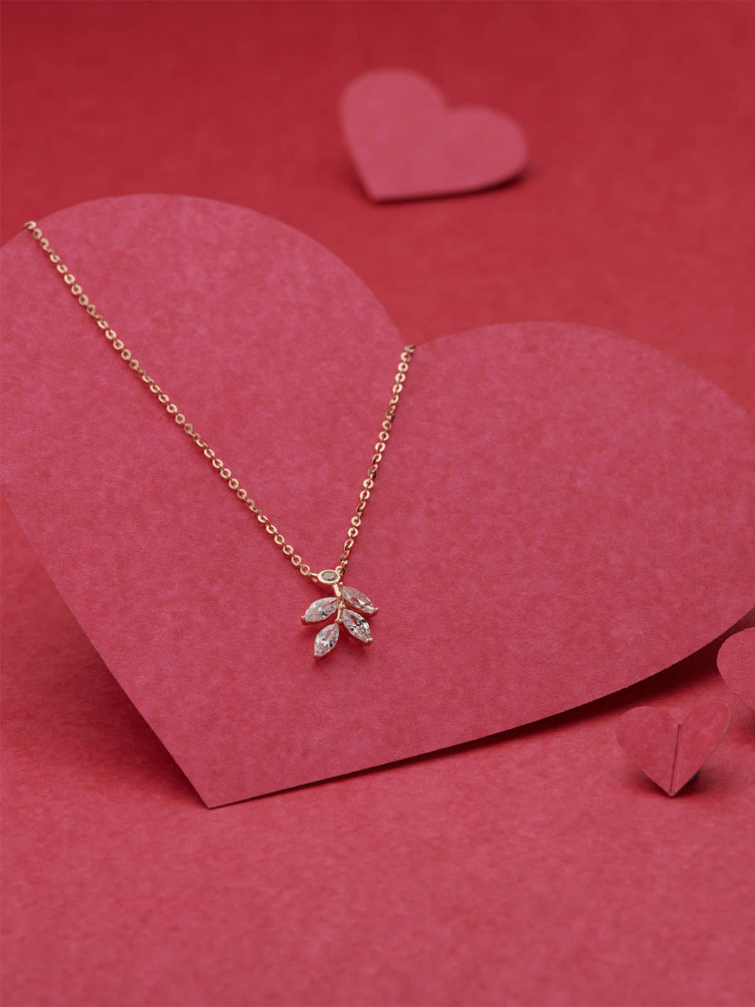 

Gargi by P. N. Gadgil & Sons 925 Sterling Silver Artificial Stones Studded Minimal Chains, Gold