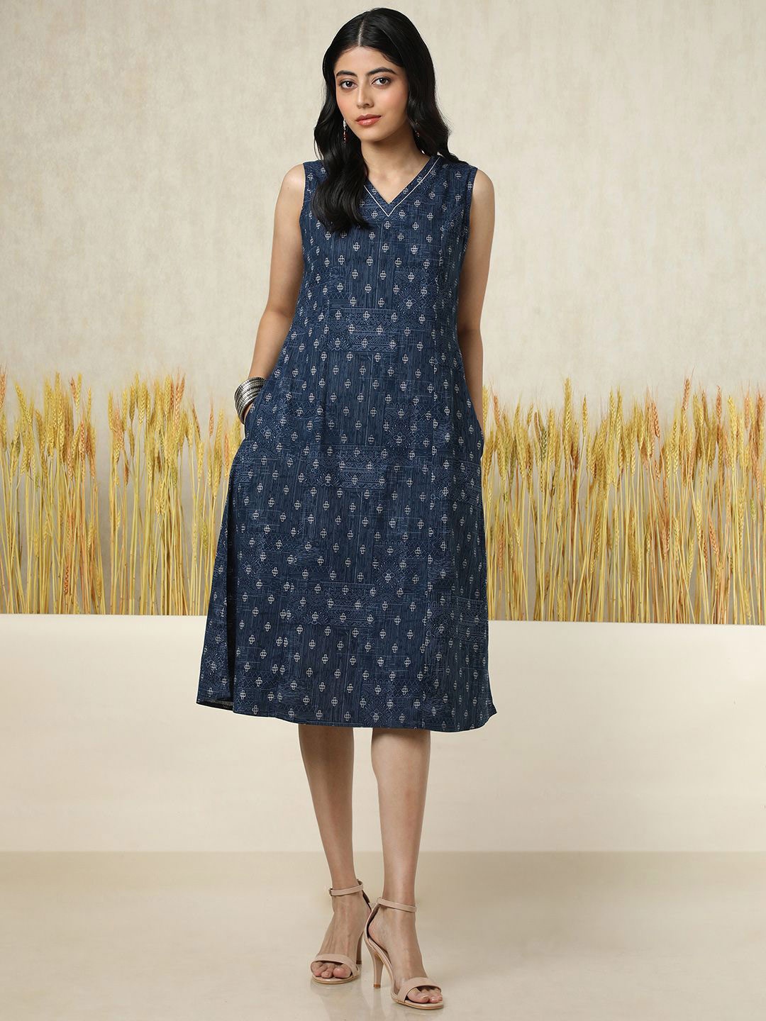 

Soch Print A-Line Dress, Blue