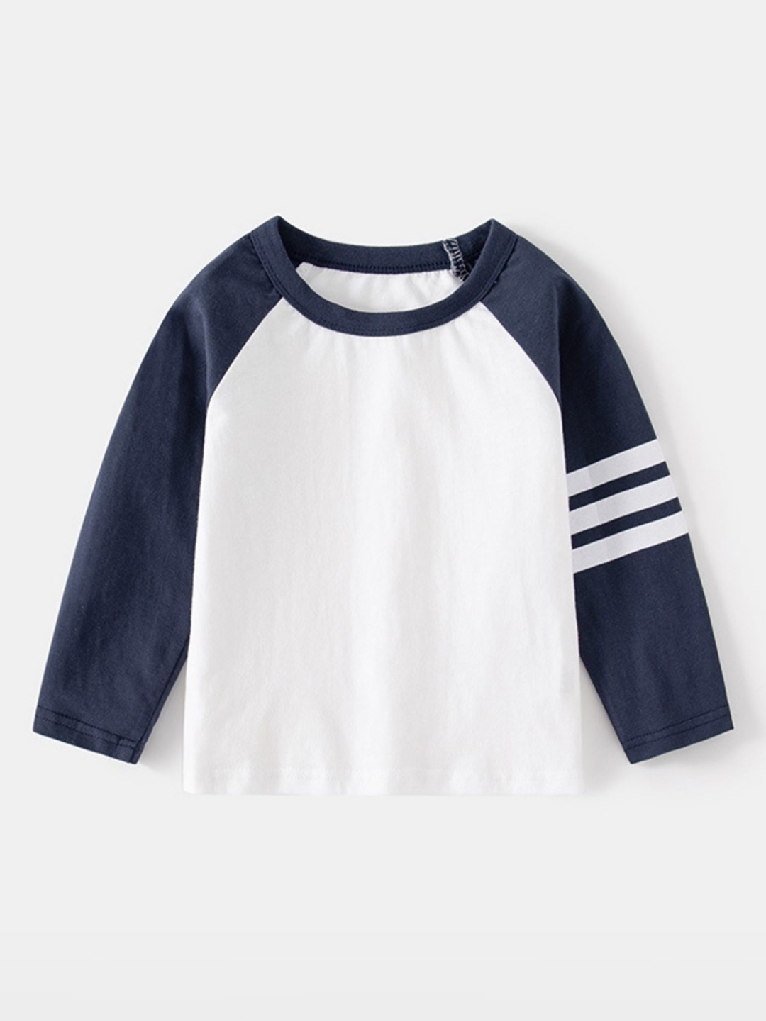 

LULU & SKY Boys Colourblocked Round Neck Cotton T-shirt, Navy blue