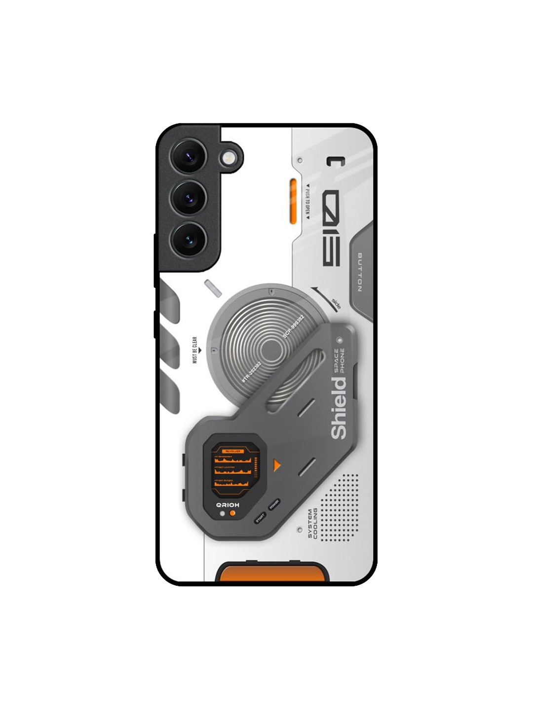 

QRIOH Liberty Cyber Printed Samsung Galaxy S22 Plus Back Case, Grey