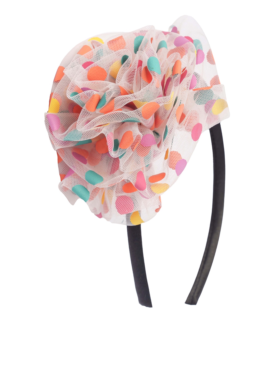 

Aye Candy Dotted Tulle Flower Hairband, Pink