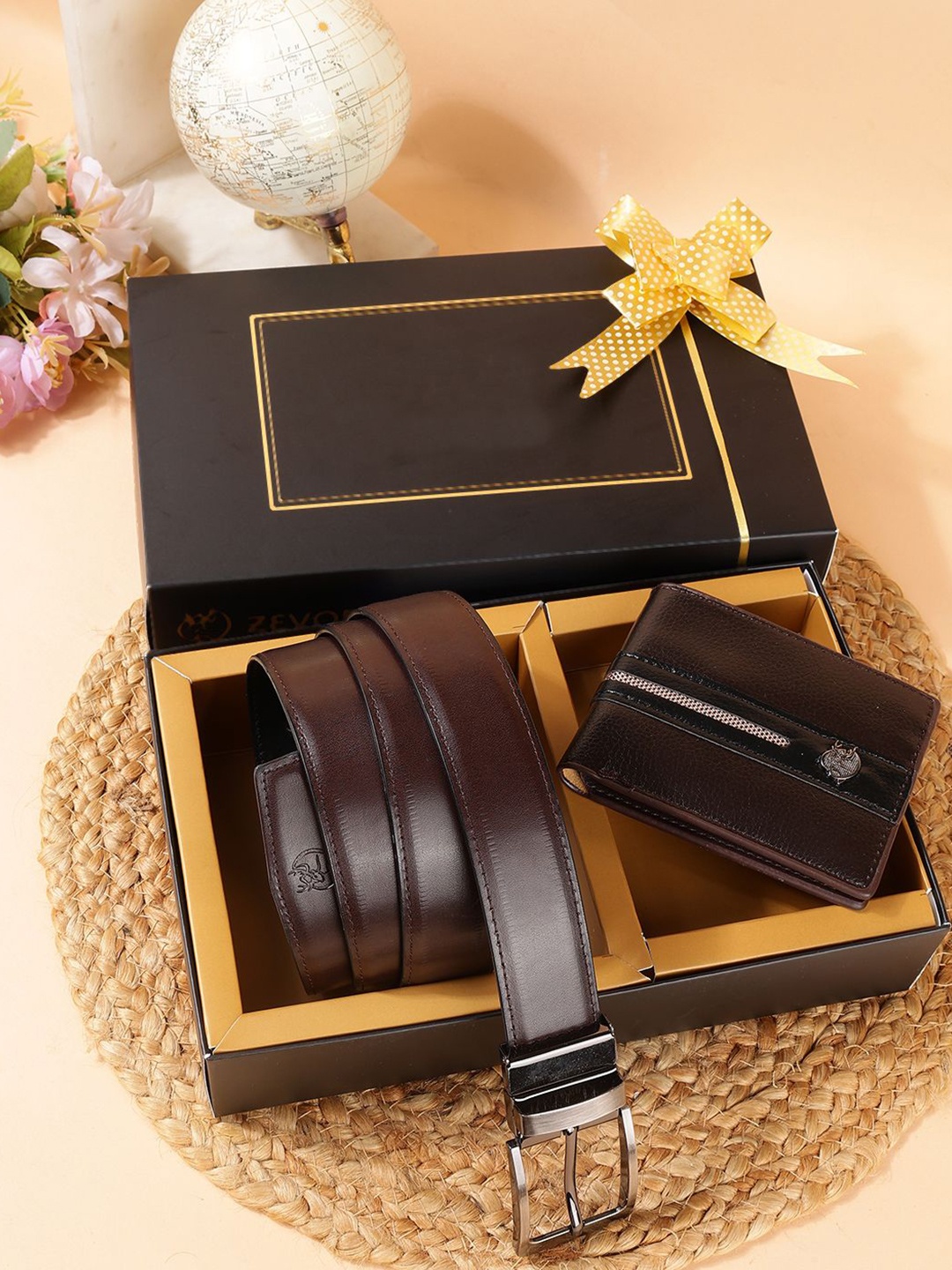 

SAZARA Men Accessory Gift Set of, Brown