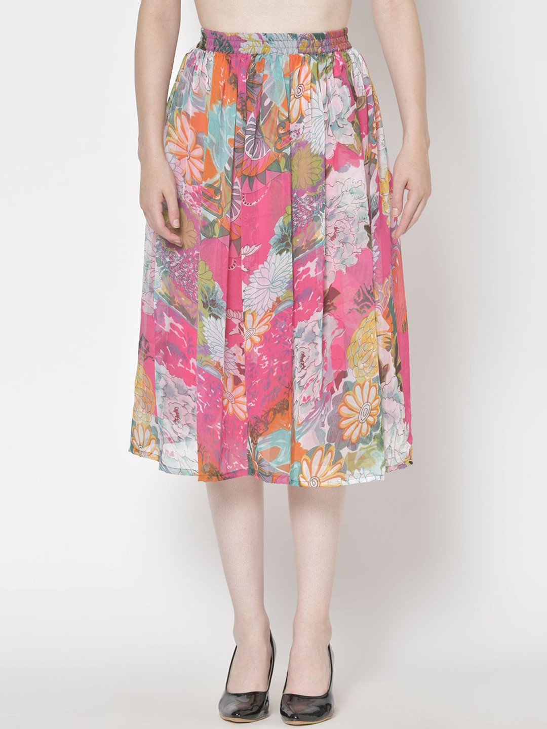

Moda Rapido Printed A-Line Midi Skirt, Pink
