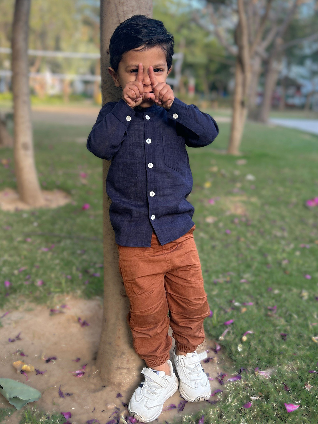 

Peekaaboo Boys Shirt With Trousers, Navy blue