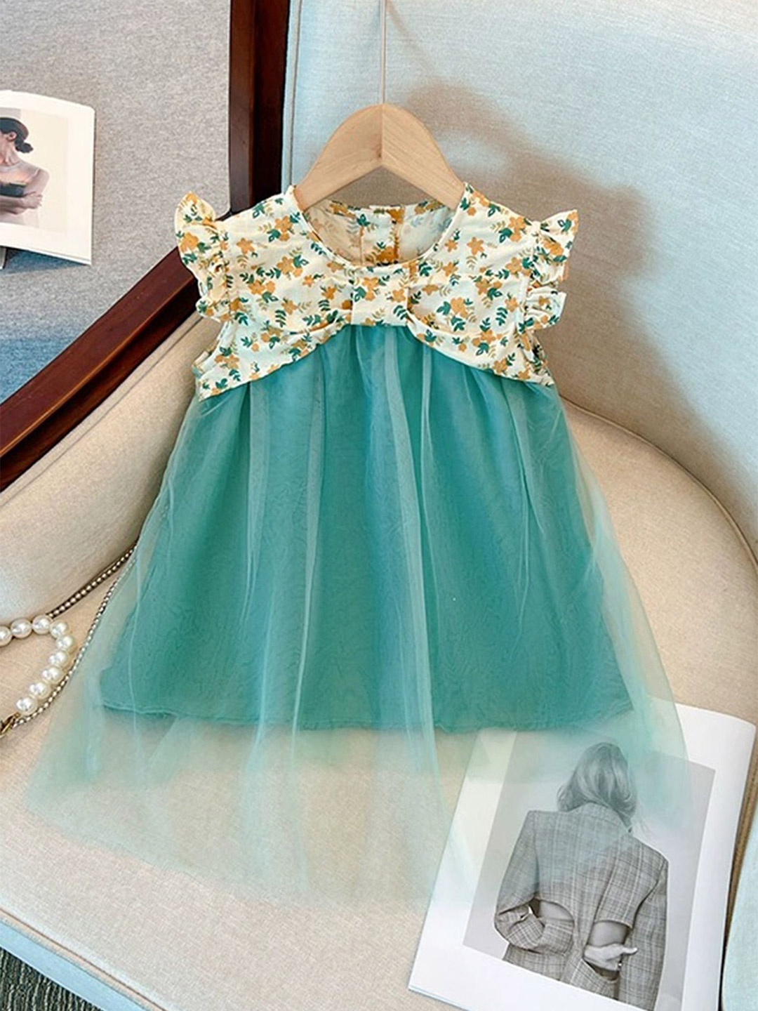 

LULU & SKY Girls Printed A-Line Ready to Wear Dress, Green