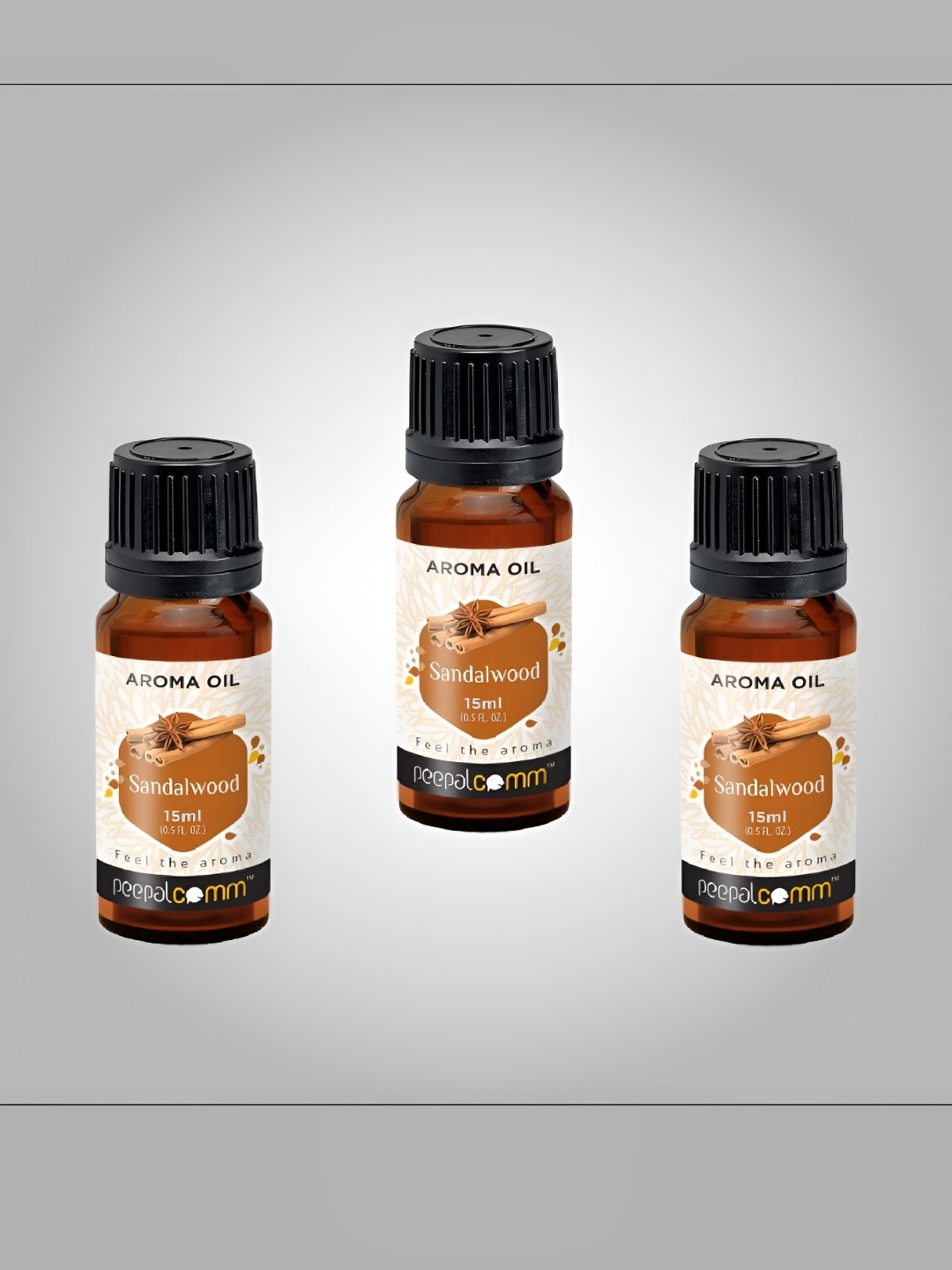 

PEEPALCOMM 3-Pcs Black Sandalwood Aroma Oils - 15 ml
