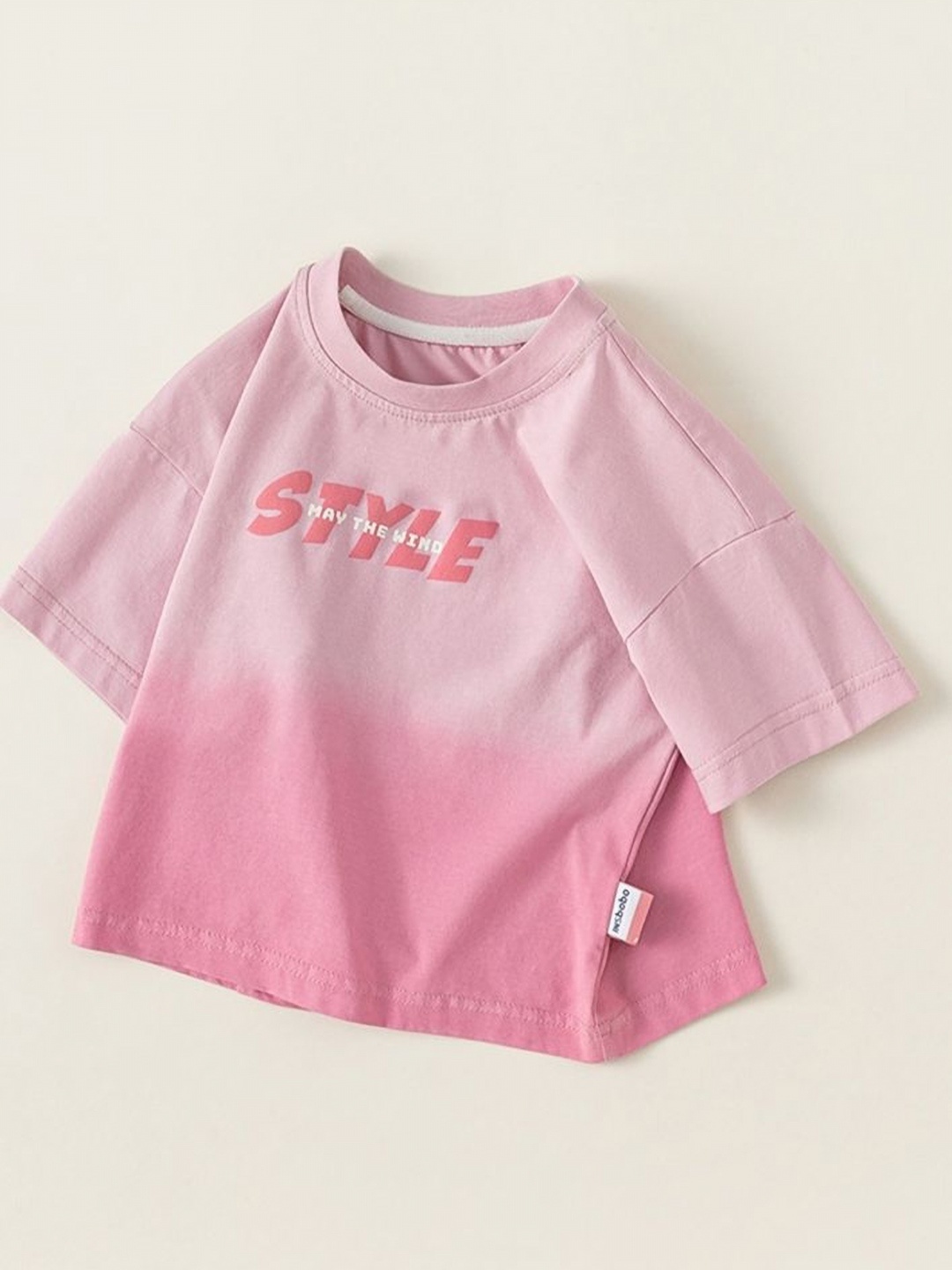 

LULU & SKY Girls Dyed Round Neck Cotton T-shirt, Pink