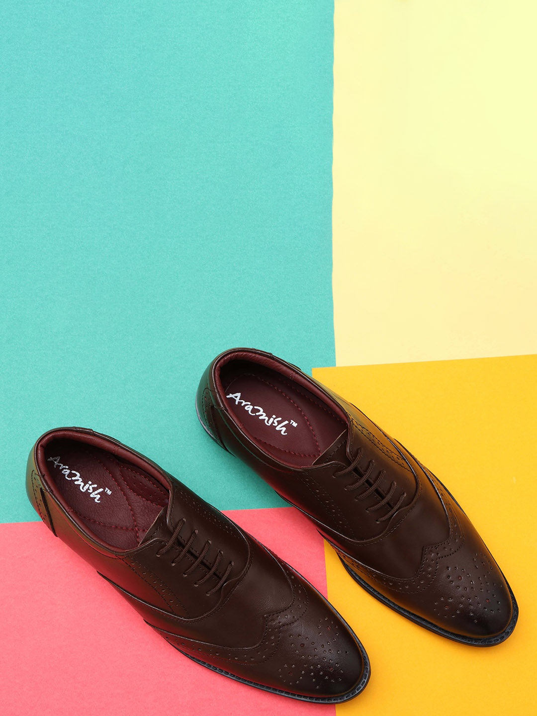 

ARAMISH Men Formal Brogues, Brown