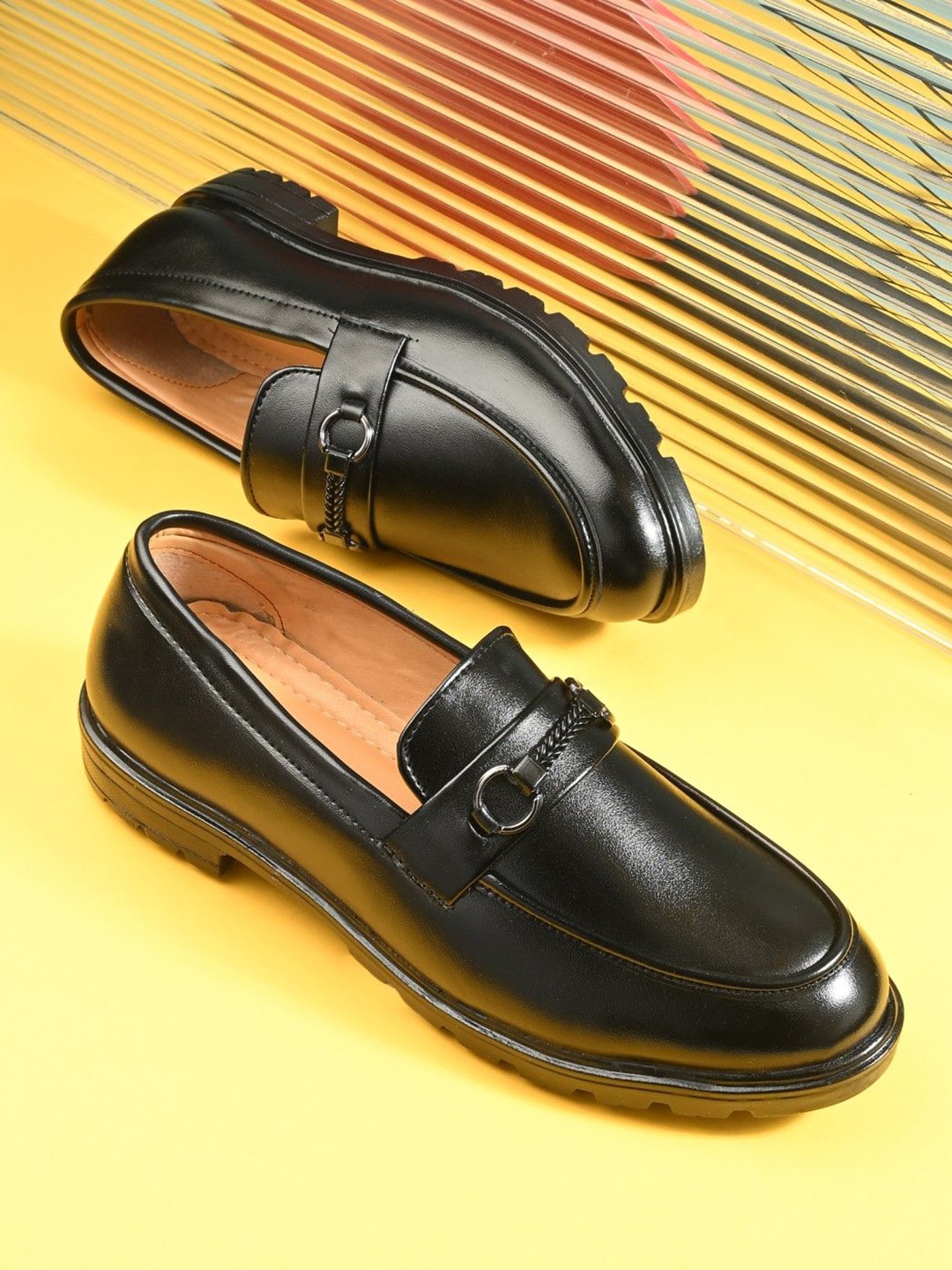 

KRAASA Men Loafers, Black