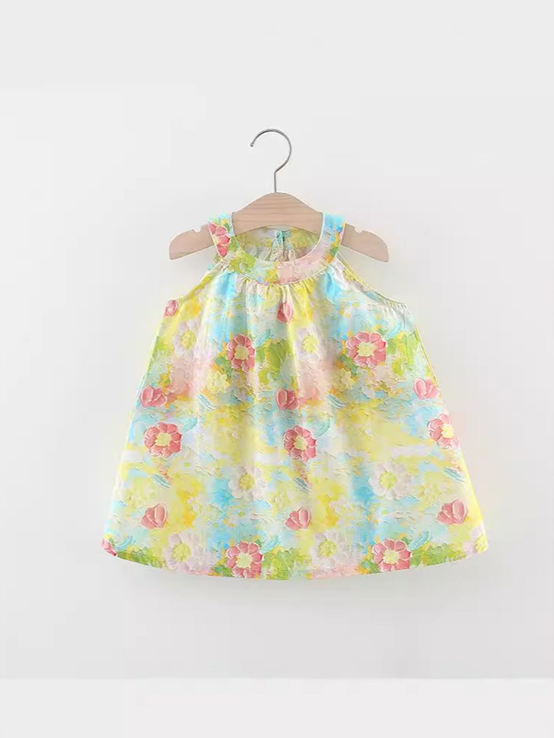 

LULU & SKY Girls Floral Printed A-Line Dress, Green