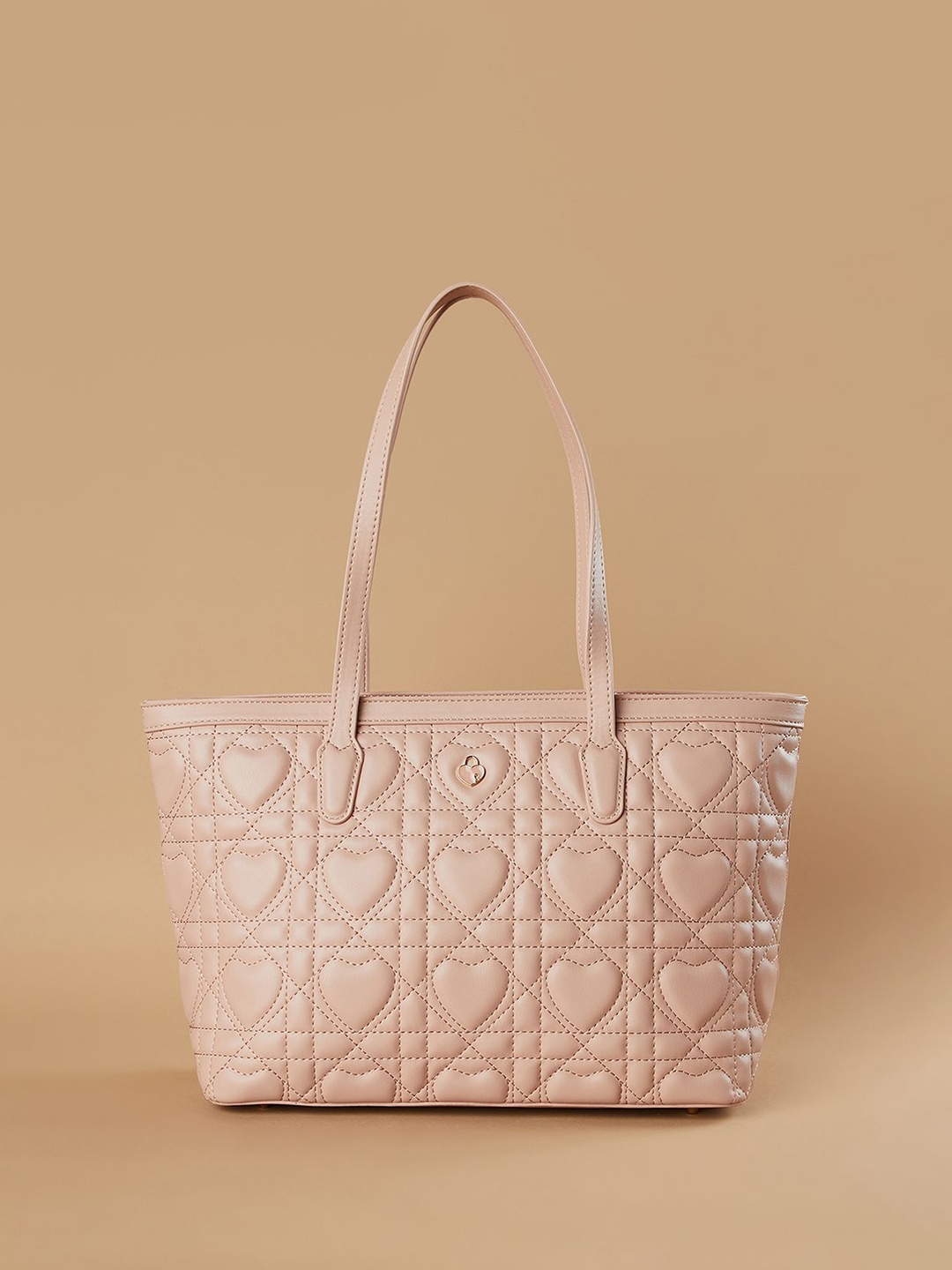 

CODE by Lifestyle PU Structured Shoulder Bag with Quilted, Pink