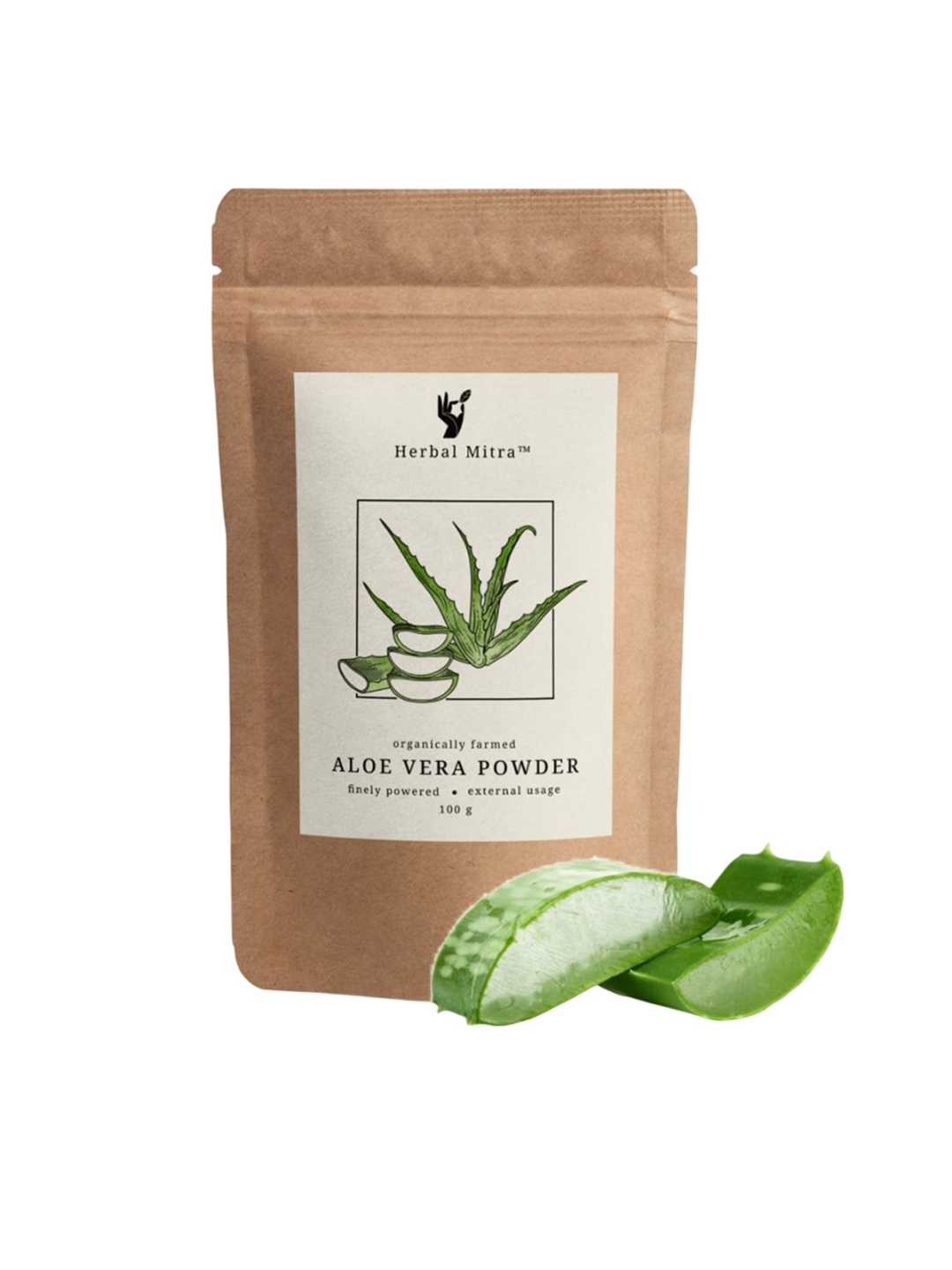 

Herbal Mitra Natural & Pure Aloe Vera Powder For Deep Cleansing Face Pack- 100 g, Brown