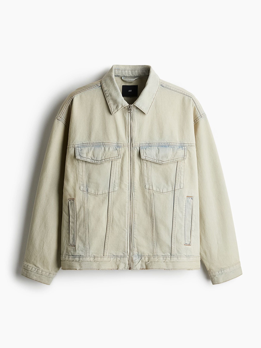 

H&M Loose Fit Denim Worker Jacket, Blue