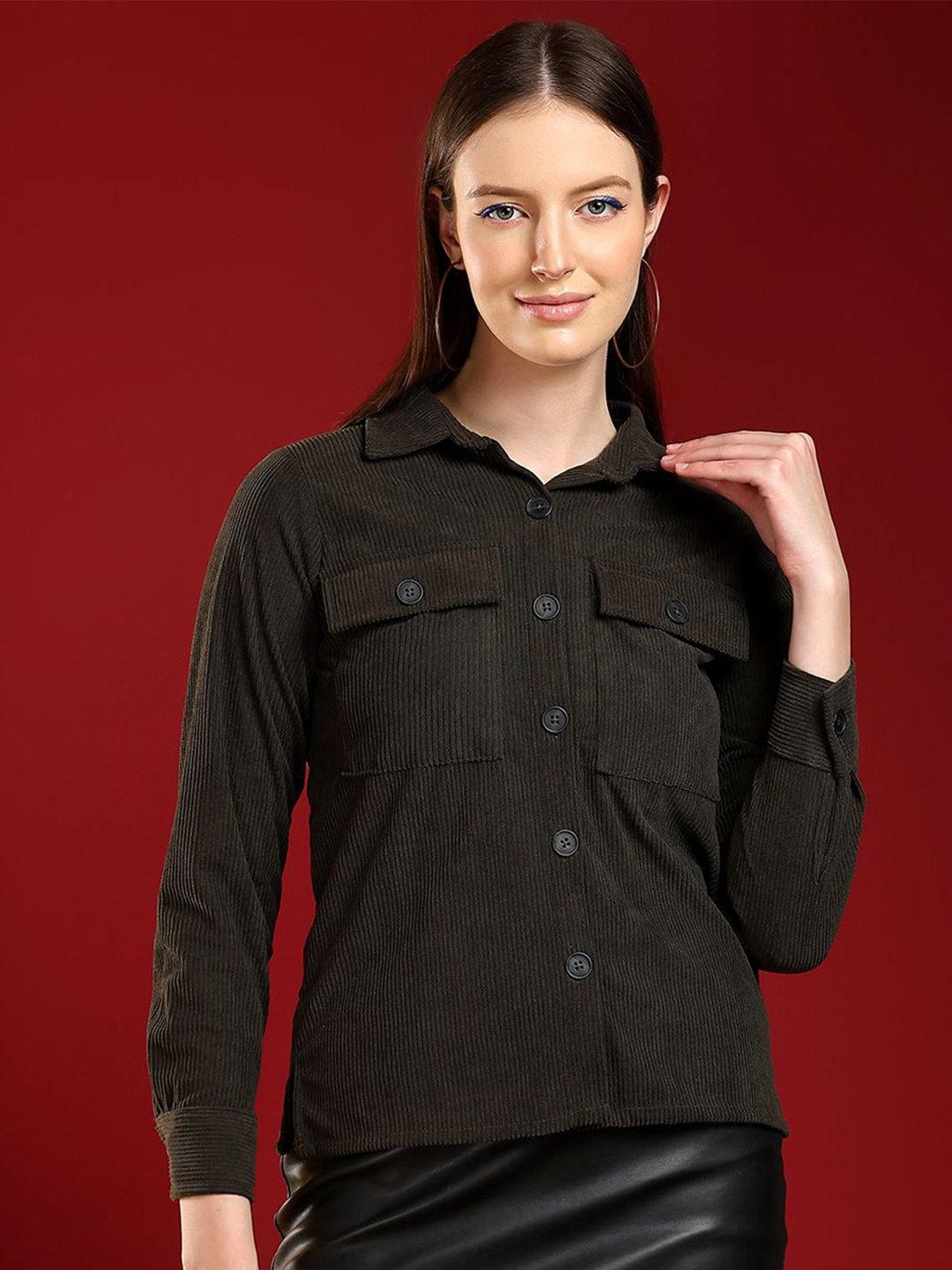 

Kotty Women Comfort Casual Shirt, Green