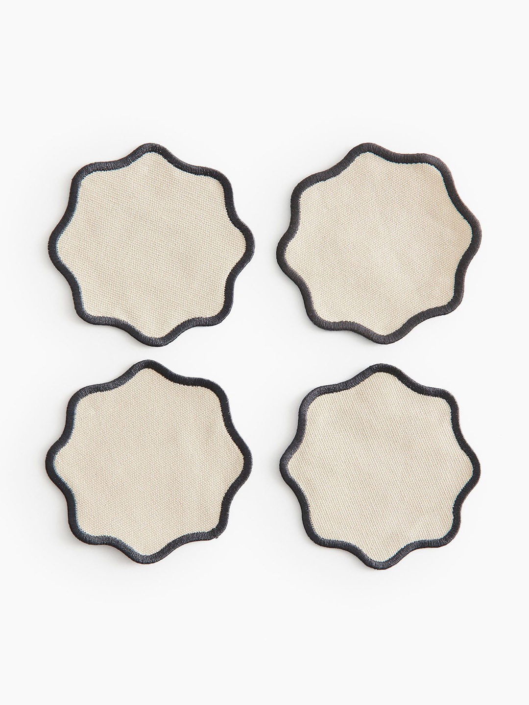 

H&M Beige 4-Pack Pure Cotton Canvas Coasters