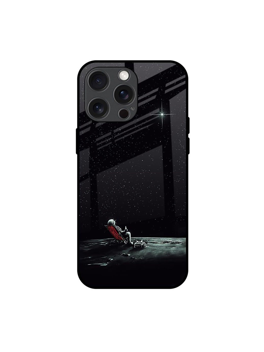 

QRIOH Relaxation Mode On Printed iPhone 15 Pro Max Back Case, Black