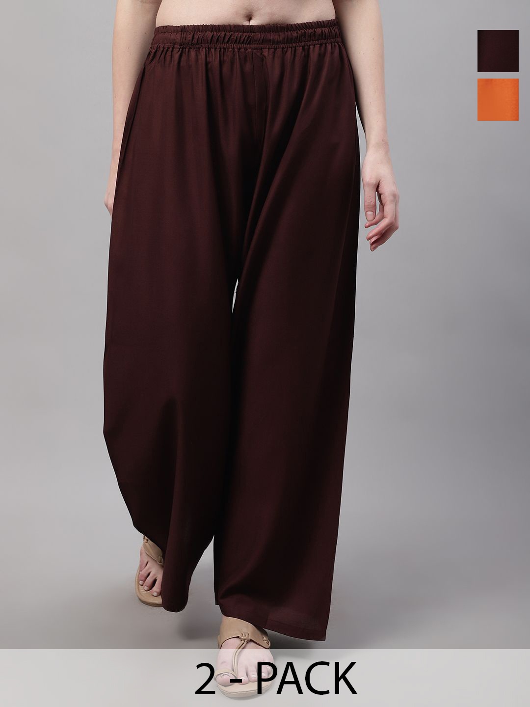 

Valles365 by S.C. Women 2 Flared Palazzos, Brown