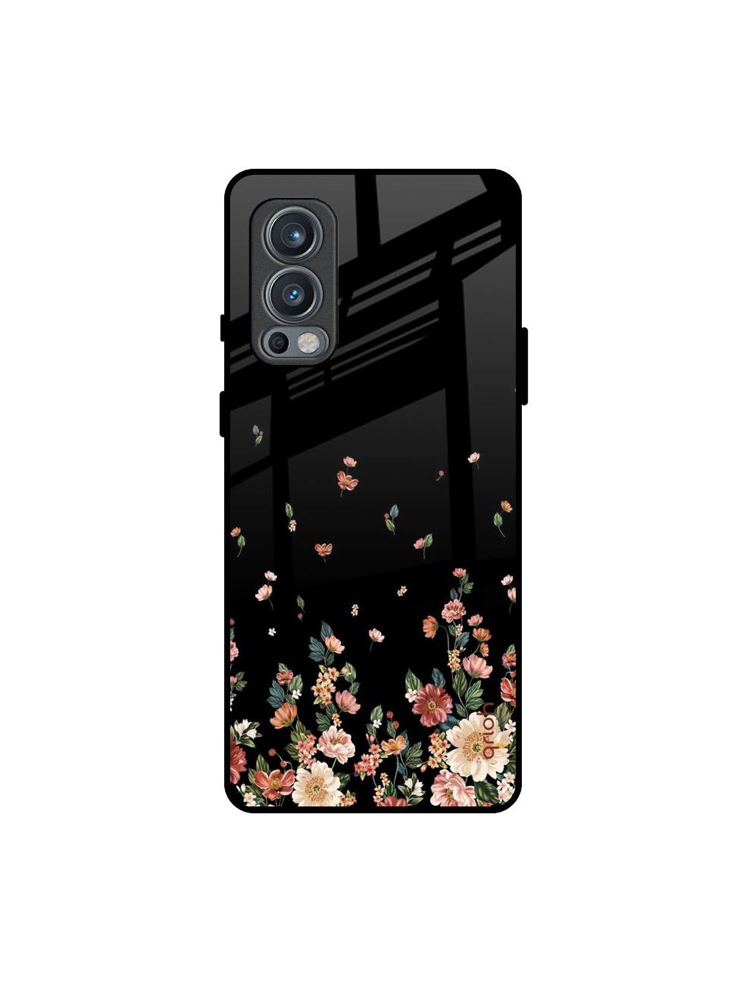 

QRIOH Floating Floral Print Printed Oneplus Nord 2 Back Case, Black