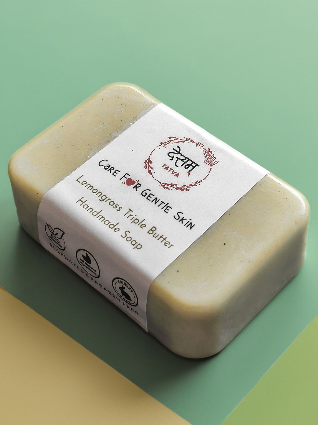 

Desam Organics Kids Lemongrass Triple Butter Bathing Bar - 80 g, Green