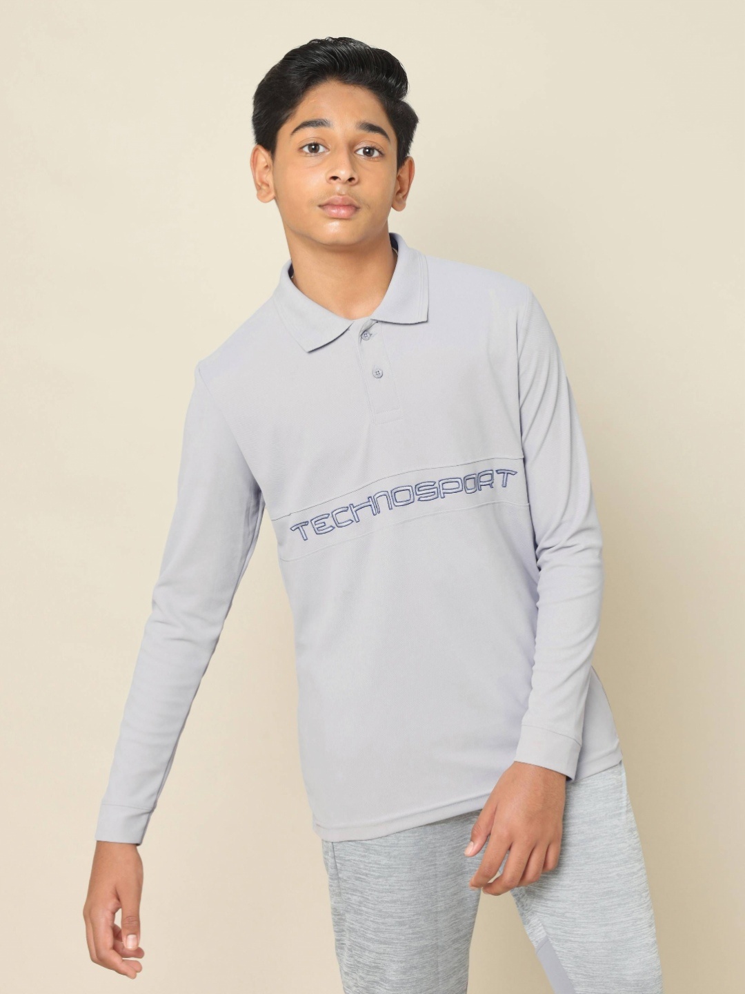 

Technosport Boys Typography Printed Polo Collar Pockets Slim Fit T-shirt, Blue