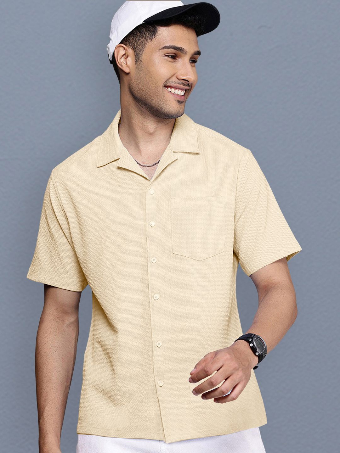 

Moda Rapido Men Standard Casual Shirt, Cream