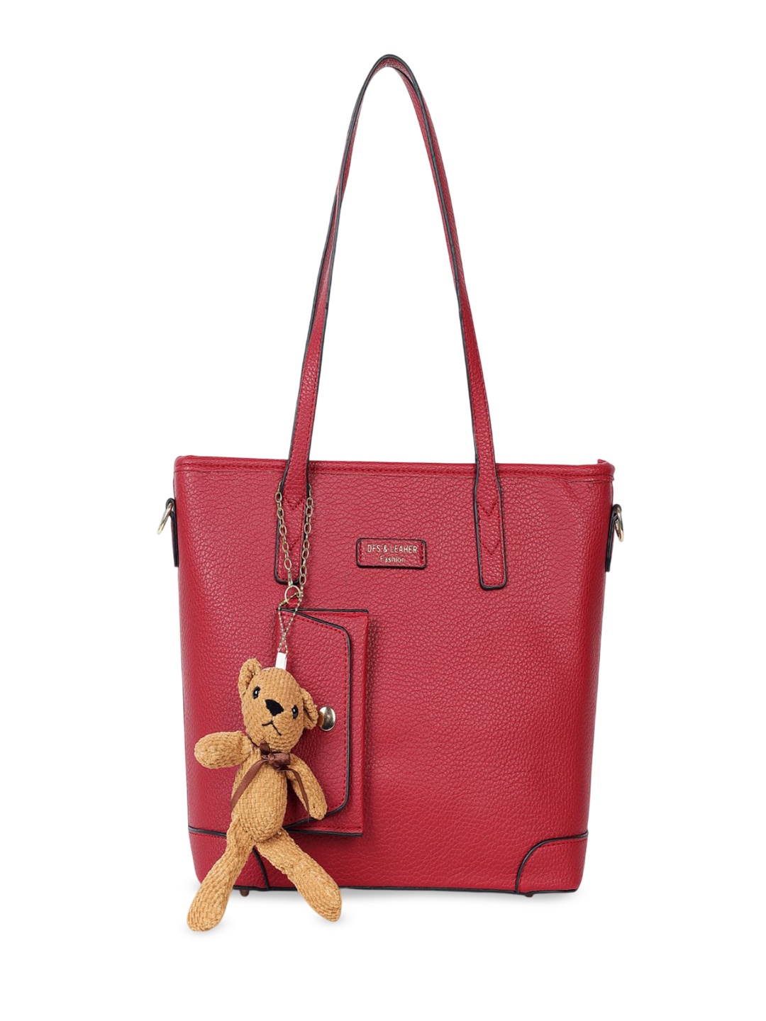 

Pramadda Pure Luxury Structured Shoulder Bag with Bow Detail, Red