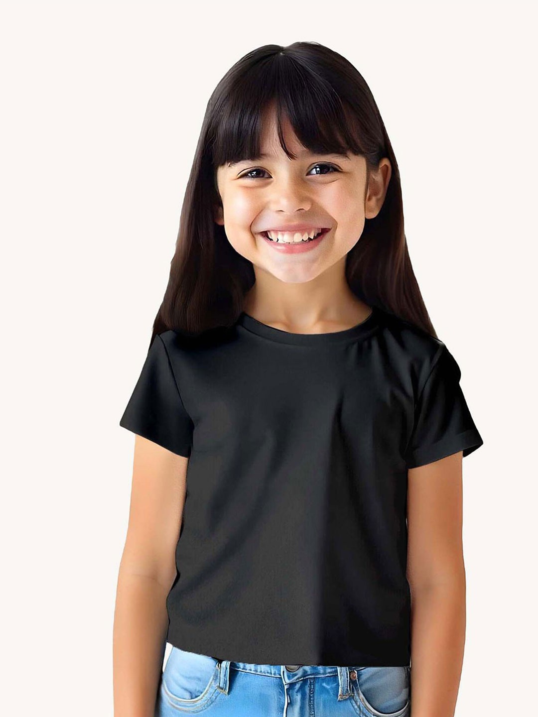 

Guugly Wuugly Girls Solid Black Crop To