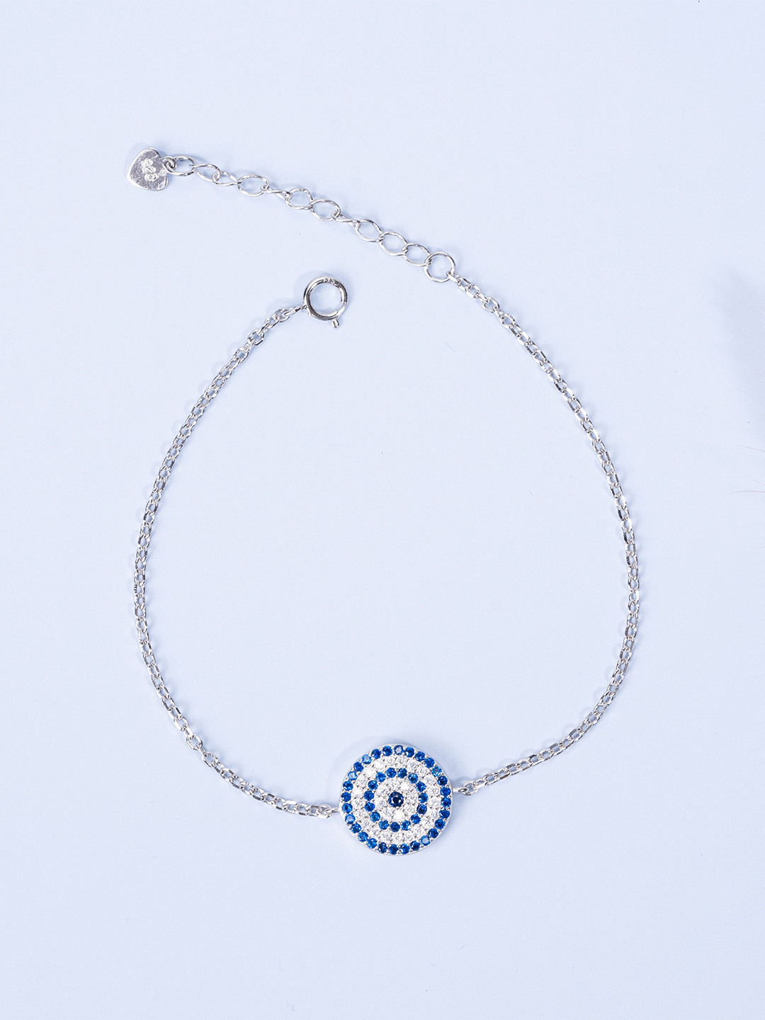 

GLYTERS Women Sterling Silver Rhodium-Plated Charm Bracelet