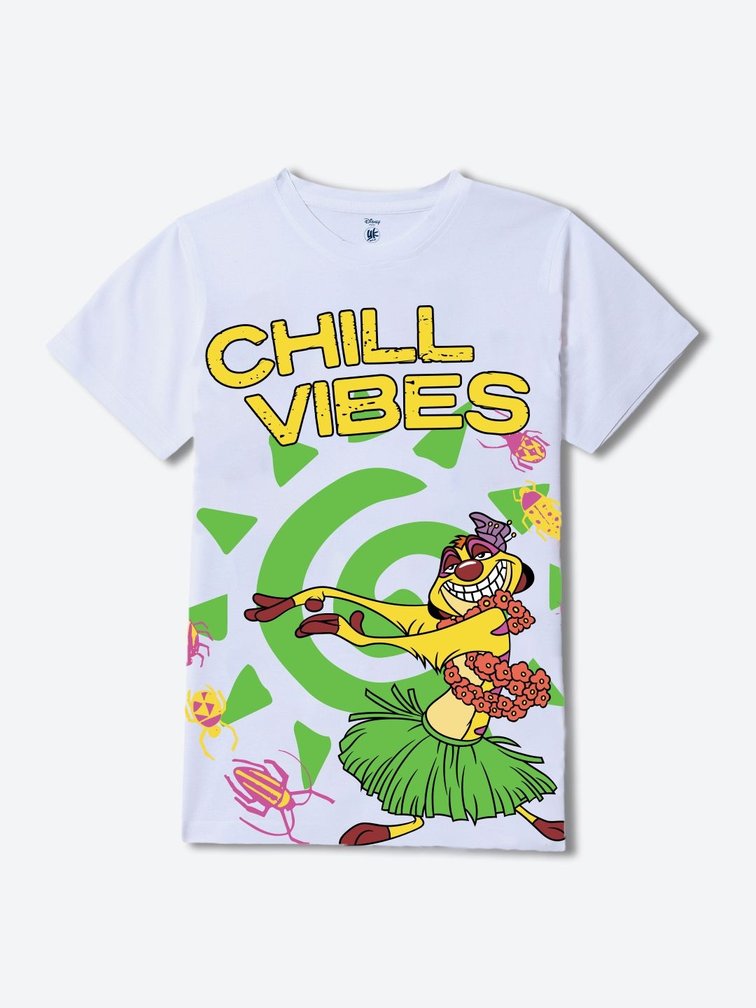 

YK Disney Boys Graphic Printed Round Neck Regular Fit Cotton T-shirt, White