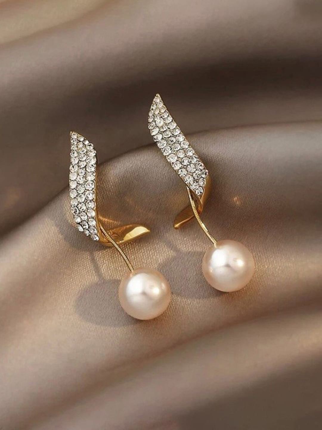 

styledose Sterling Silver Classic Shaped Drop Earrings, Gold