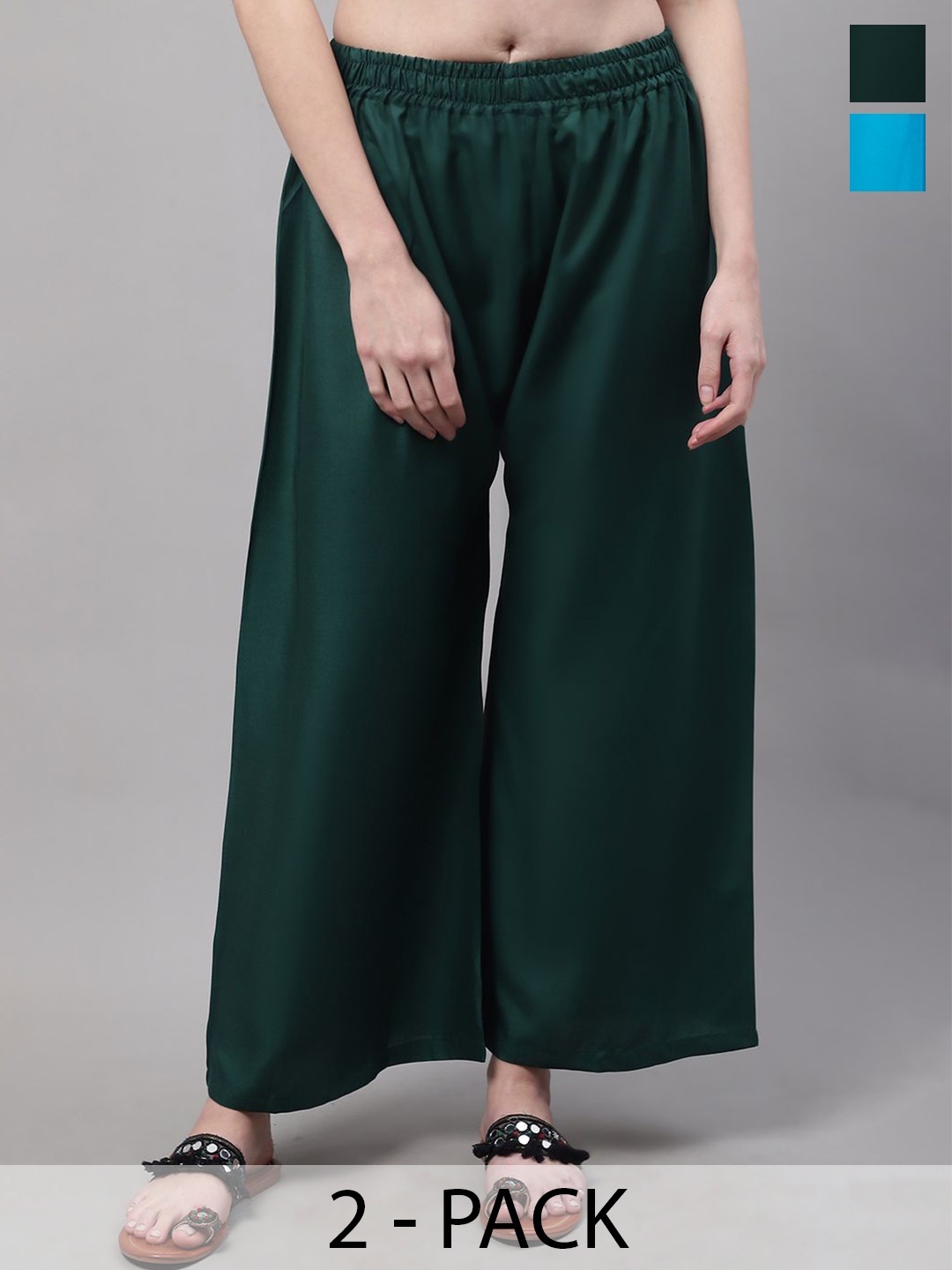 

Valles365 by S.C. Women 2 Flared Palazzos, Blue