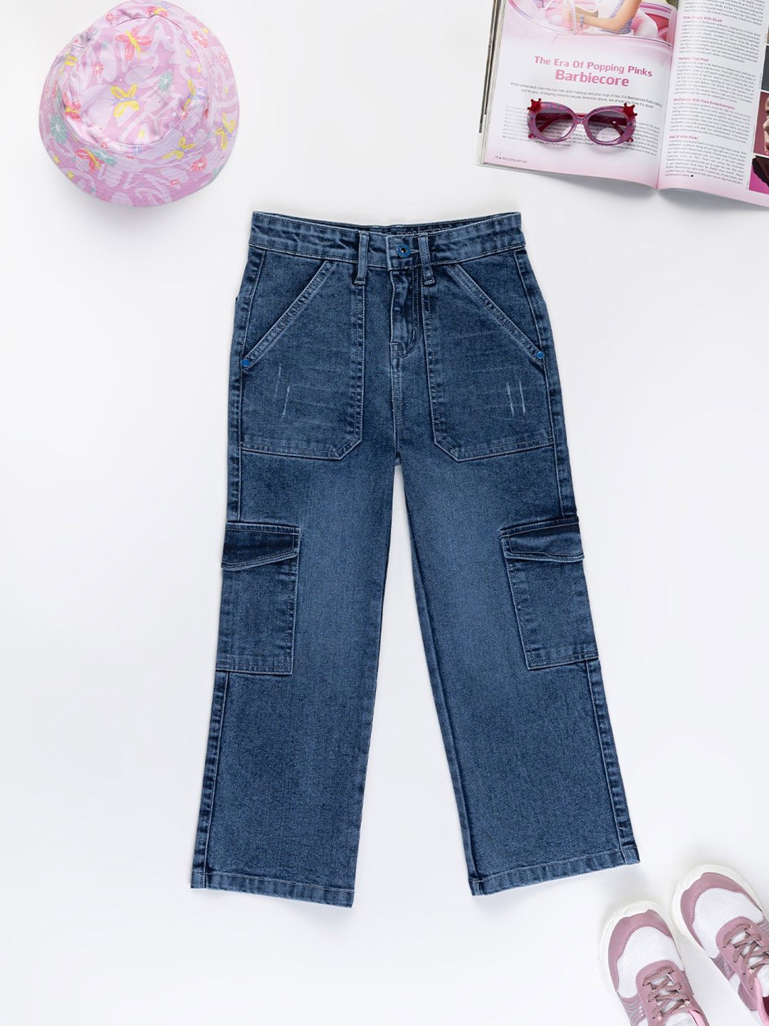 

Purple United Kids Girls Denim Cargo Styles Jeans, Blue