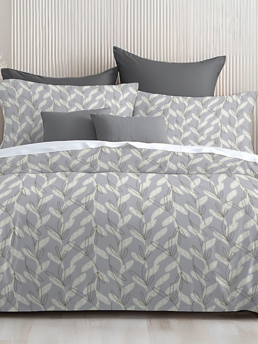 

Sleeping Owls- because your sleep matters Grey144 TC Queen Bedsheet Set-2.29 m x 2.54 m, Grey