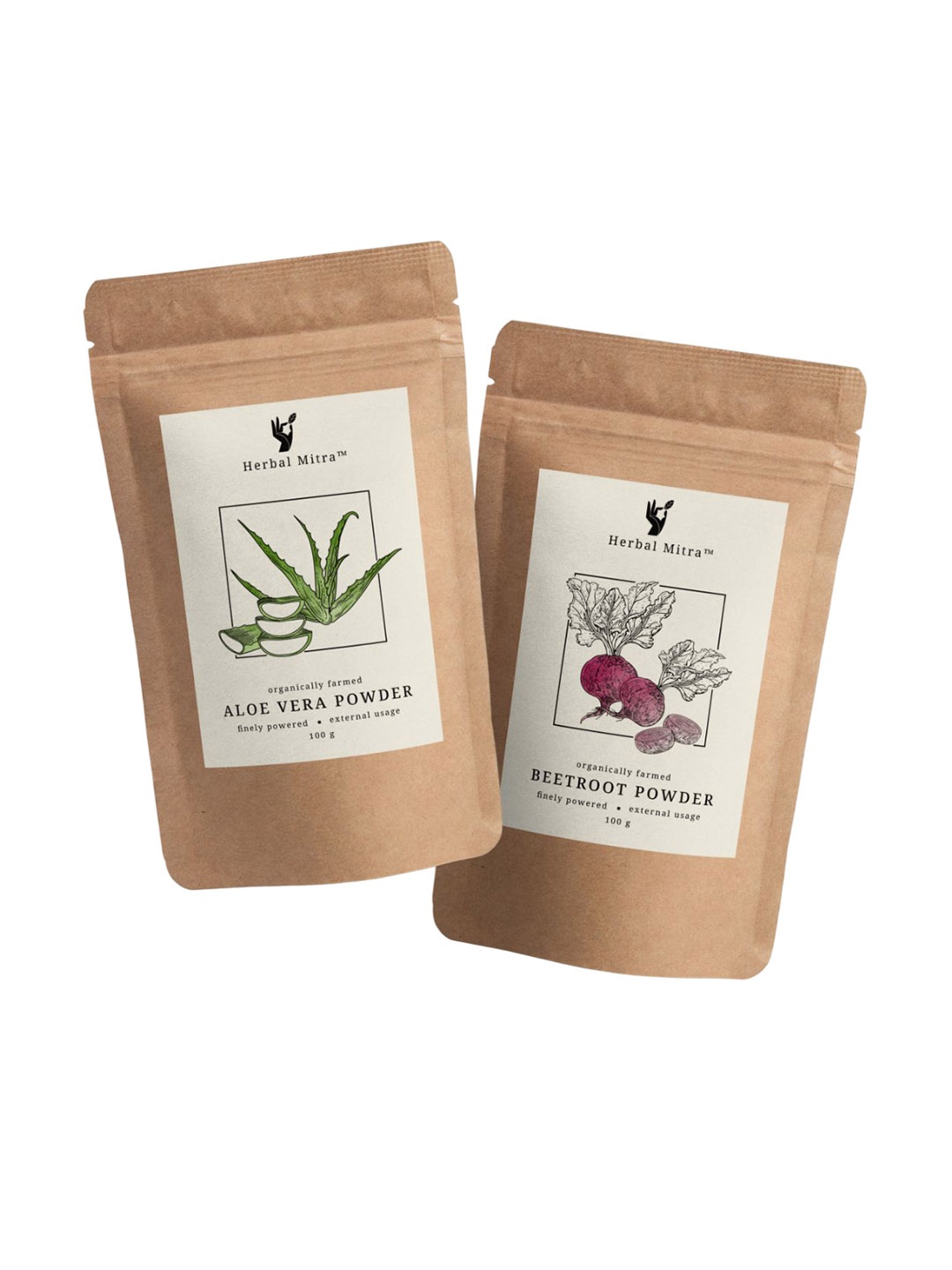 

Herbal Mitra Set Of 2 Aloevera Leaf Powder & Beetroot Powder Face Pack- 100 g Each, Brown