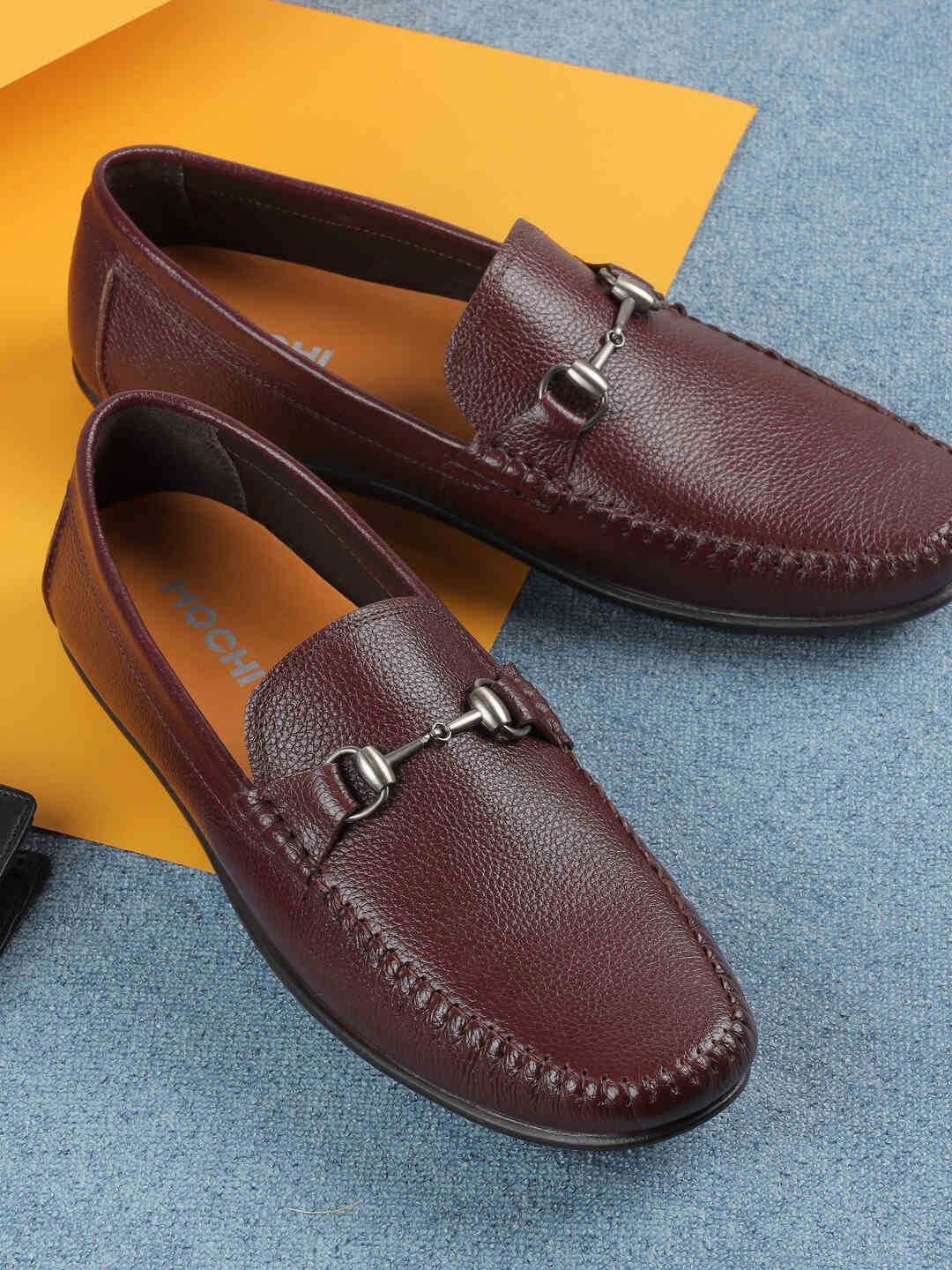 

Mochi Men Leather Loafers, Maroon