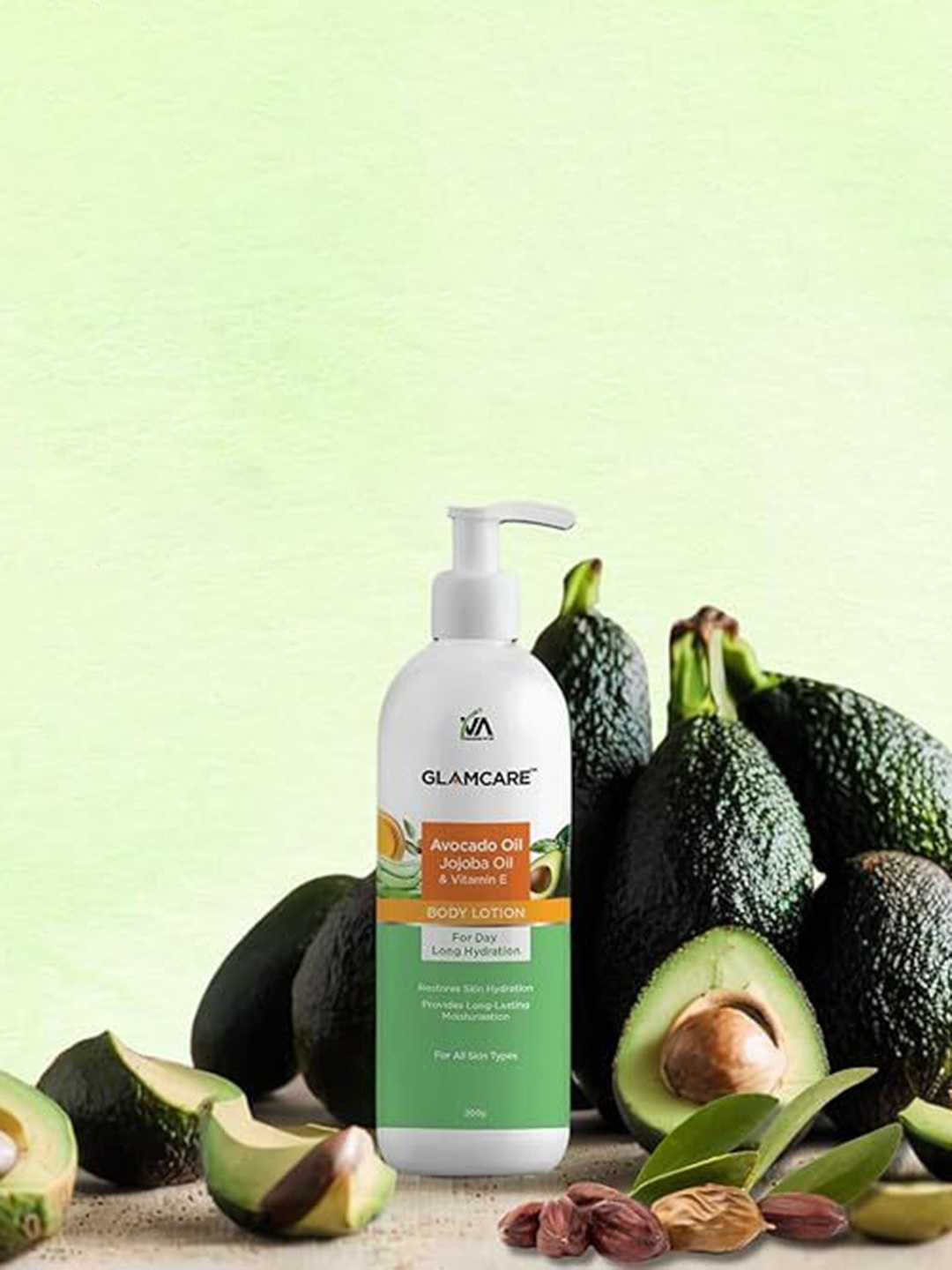 

Glamcare Body Lotion With Avocado And Jojoba Oil - 200 g, Green