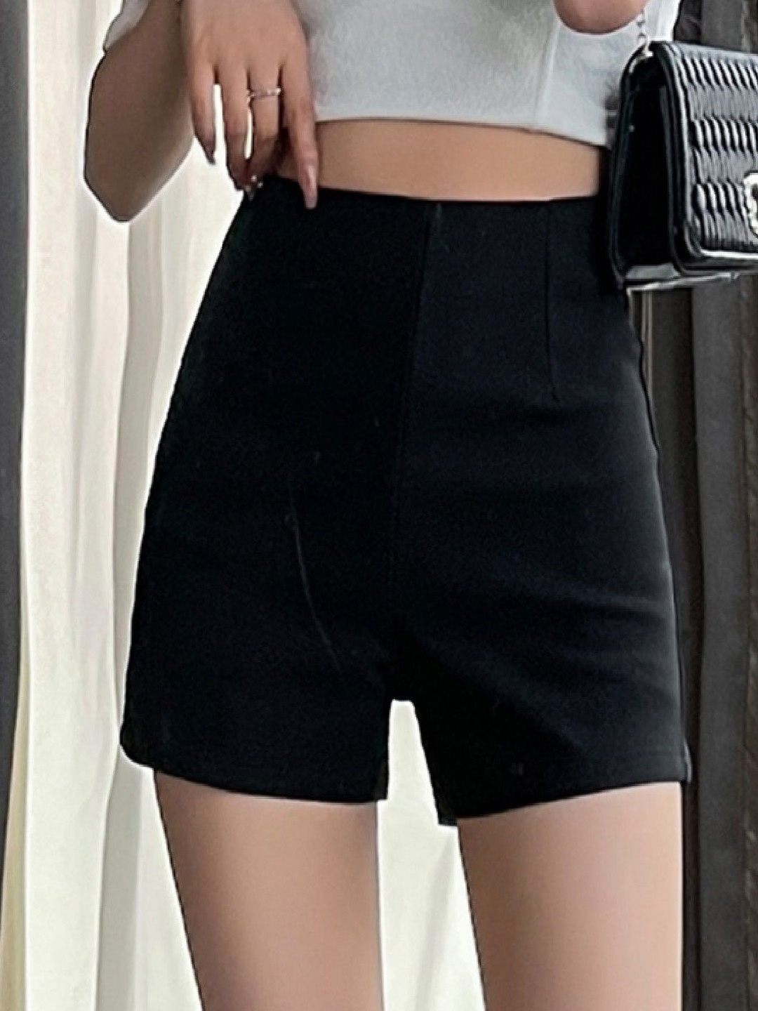 

StyleCast Women Striped Shorts, Black
