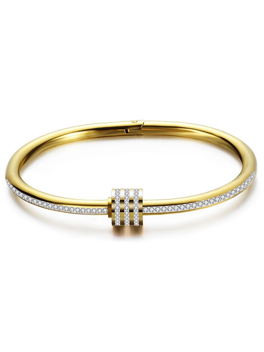 

Shining Diva Fashion Women Crystals Gold-Plated Bangle-Style Bracelet