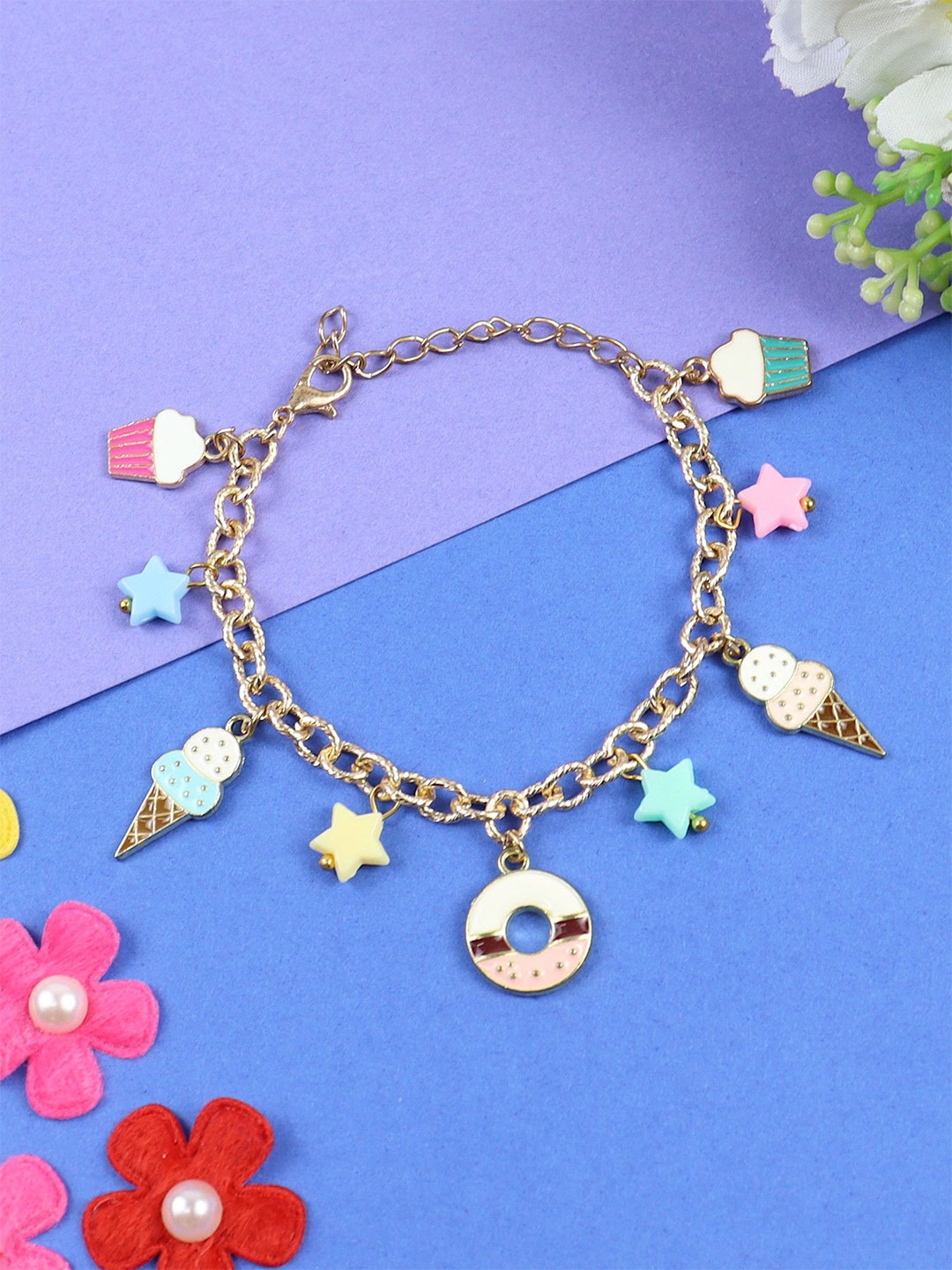 

Asthetika Girls Ice-Cream Donut Charms Bracelet, Gold