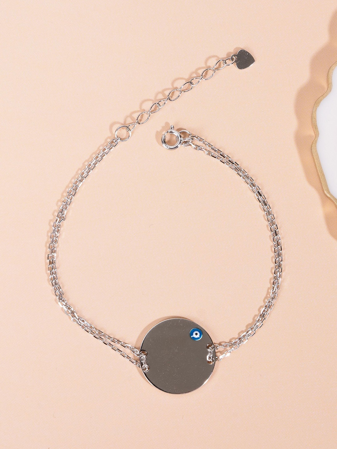 

GLYTERS Women Sterling Silver Rhodium-Plated Link Bracelet